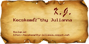 Kecskeméthy Julianna névjegykártya